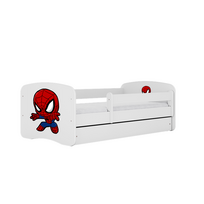 Vaikiška lova su stalčiumi be čiužinio Kocot Kids BabyDreams White spiderman, balta/raudona