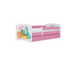 Vaikiška lova su stalčiumi be čiužinio Kocot Kids BabyDreams Pink tiny dinos, rožinė