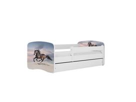 Vaikiška lova su stalčiumi be čiužinio Kocot Kids BabyDreams White galloping horse, įvairių spalvų
