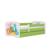 Vaikiška lova su stalčiumi be čiužinio Kocot Kids BabyDreams Green tiny dinos, žalia