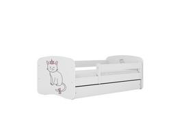 Vaikiška lova su stalčiumi be čiužinio Kocot Kids BabyDreams White cat, balta