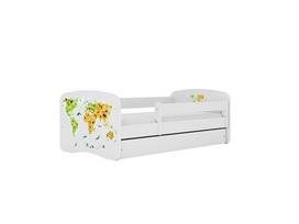 Vaikiška lova su stalčiumi be čiužinio Kocot Kids BabyDreams White map, balta