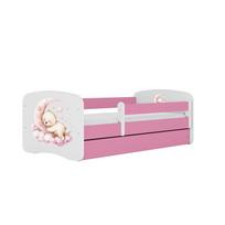 Vaikiška lova be stalčiaus su čiužiniu Kocot Kids BabyDreams Pink dream 140x70 cm, rožinė/balta