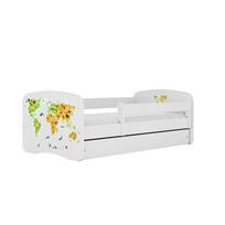 Vaikiška lova be čiužinio ir stalčiaus Kocot Kids BabyDreams White map, balta