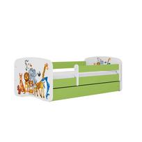 Vaikiška lova su stalčiumi be čiužinio Kocot Kids BabyDreams Green animals, žalia