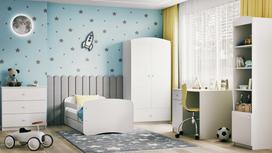 Vaikiška lova su stalčiumi ir čiužiniu Kocot Kids BabyDreams, balta
