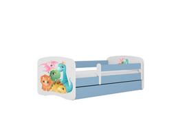 Vaikiška lova su stalčiumi be čiužinio Kocot Kids BabyDreams Blue tiny dinos, mėlyna
