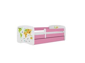 Vaikiška lova su stalčiumi be čiužinio Kocot Kids BabyDreams Pink map, rožinė