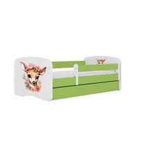 Vaikiška lova be stalčiaus su čiužiniu Kocot Kids BabyDreams Green bambi 160x80 cm, žalia