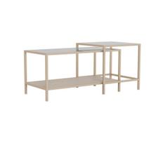 Komplektas 2 vnt. žurnaliniai staliukai SARON 90 x 50 cm, pilka/skaidri