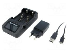 Charger: for rechargeable batteries | Li-Ion | 3.6/3.7V | 1A | 5VDC