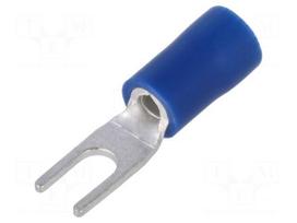 Fork terminal | M3 | Ø: 3.2mm | 1.5÷2.5mm2 | crimped | for cable | blue