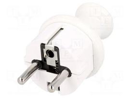 Connector: AC supply | male | plug | 2P+PE | 230VAC | 16A | white | PIN: 3
