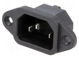 Connector: AC supply | socket | male | 10A | 250VAC | IEC 60320 | C14 (E)