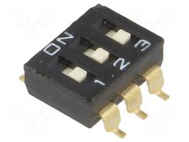 Switch: DIP-SWITCH | Poles number: 3 | ON-OFF | 0.025A/24VDC | Pos: 2