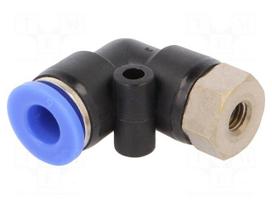 Push-in fitting | angled 90° | -0.95÷15bar | Thread: M5 | BLUELINE