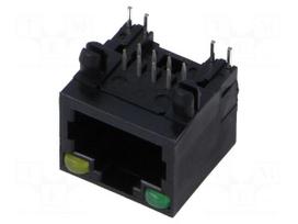 Connector: RJ45 | socket | PIN: 8 | with LED | 8p8c | green,yellow | THT