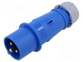Connector: AC supply | plug | male | 16A | 230V | IEC 60309 | IP44 | PIN: 3
