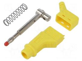 Laboratory connector: 4mm banana | plug | 19A | 600V | yellow | 1mm2