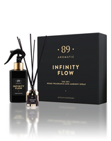 Infinity Flow namų kvapas su lazdelėmis ir purškiamas namų kvapas