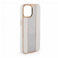 Nugarėlės dėklai iLike Apple iPhone 11 Diamonds and Leather Case White
