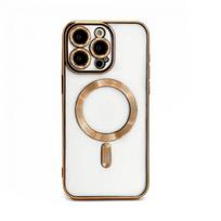 Nugarėlės dėklai iLike Apple iPhone 15 Pro Electroplate TPU Case with MagSafe Transparent Gold