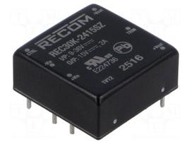 Converter: DC/DC | 30W | Uin: 9÷36VDC | Uout: 15VDC | Iout: 2A | THT | OUT: 1