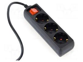 Cable | 3x0.75mm2 | CEE 7/3 (F) socket,IEC C14 male | 0.6m | black