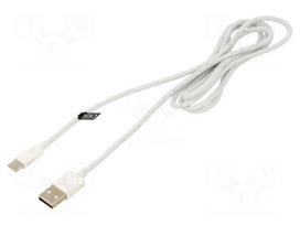 Cable | USB 2.0 | USB A plug,USB C plug | 1.5m | white | 480Mbps | 60W