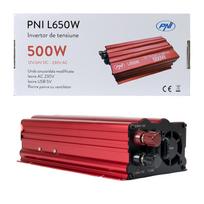 Įtampos keitiklis su dvigubu maitinimu 12V/24V, išėjimas 230V, 500/1000W, modifikuota sinusoidė
