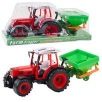 Žaidimų zona | PC | Konsolės | Priedai // Žaislai ir žaidimai vaikams // Traktor Pojazd Rolniczy Farmerski Z Siewnikiem Czerwony 34cm