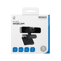 Internetinė kamera DELTACO, 2K QHD su 360° pasisukimu, pakreipiama aukštyn/žemyn, 2MP, black  / W-200 / 1902913