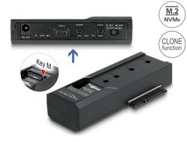 DeLOCK USB Type-C Converter for 1 x M.2 NVMe SSD + 1 x SATA SSD / HDD with Clone Function