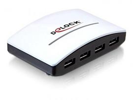 DeLOCK USB 3.0 External HUB 4 Port 5000Mbit/s Black, White