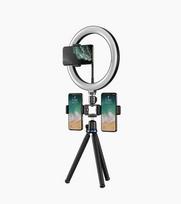 Selfie lazda Elight  O1 Flexi tripod stand 30cm + 10'' LED Ring with cable remote & Phone / 3/4 screw fix Black