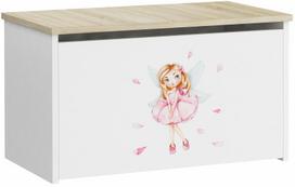 Žaislų dėžė, daiktų saugojimo ADRK Daria Girl With Wings, balta sp./rožinė sp., 40 x 73 x 42 cm