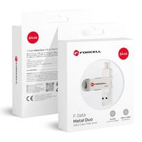 Atminties kortelės Forcell  Pendrive 64GB USB 3.2 Gen 1 (USB A / USB C) Forcell F-Data Metal Duo silver