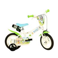Vaikiškas dviratukas su papildomais ratukais, vaikų Dino Bikes Bluey Bluey 612L-BL, mėlyna sp./žalia sp., 12"