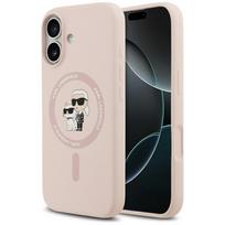 Nugarėlės dėklai Karl Lagerfeld Apple iPhone 17 Liquid Silicone Karl and Choupette MagSafe Case Pink