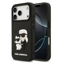Nugarėlės dėklai Karl Lagerfeld Apple iPhone 17 Pro Silicone 3D Rubber Karl and Choupette Case Black