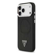 Nugarėlės dėklai Guess Apple iPhone 17 Pro Max PU Leather Triangle Logo MagSafe Case Black