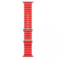 Dirželis iWear  S1 Grooved Soft Silicone 20mm strap for Apple Watch 49mm / 45mm / 44mm / 42mm Red