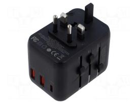 Power supply: switching | 5÷12VDC | 20W | Out: USB A x2,USB C socket