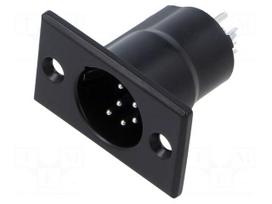 Connector: XLR | socket | male | AC | 7.5A | 133V | PIN: 6 | IP40 | straight
