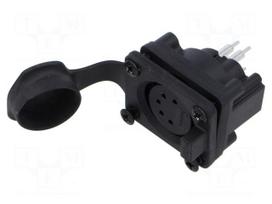 Connector: XLR | socket | female | AXS | 7.5A | 133V | PIN: 5 | IP65 | THT