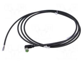Cable: for sensors/automation | PIN: 3 | M8 female | angled | 2m | plug