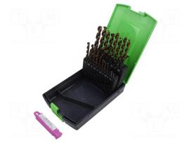 Drill set | for metal | high speed steel HSS-O | plastic cassette