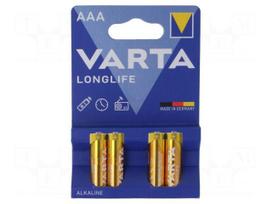 Battery: alkaline | AAA,R3 | 1.5V | non-rechargeable | 4pcs | LONGLIFE