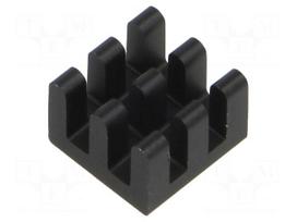 Heatsink: extruded | grilled | black | L: 10mm | W: 10mm | H: 7mm | anodized