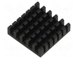 Heatsink: extruded | grilled | black | L: 23mm | W: 23mm | H: 6mm | anodized
